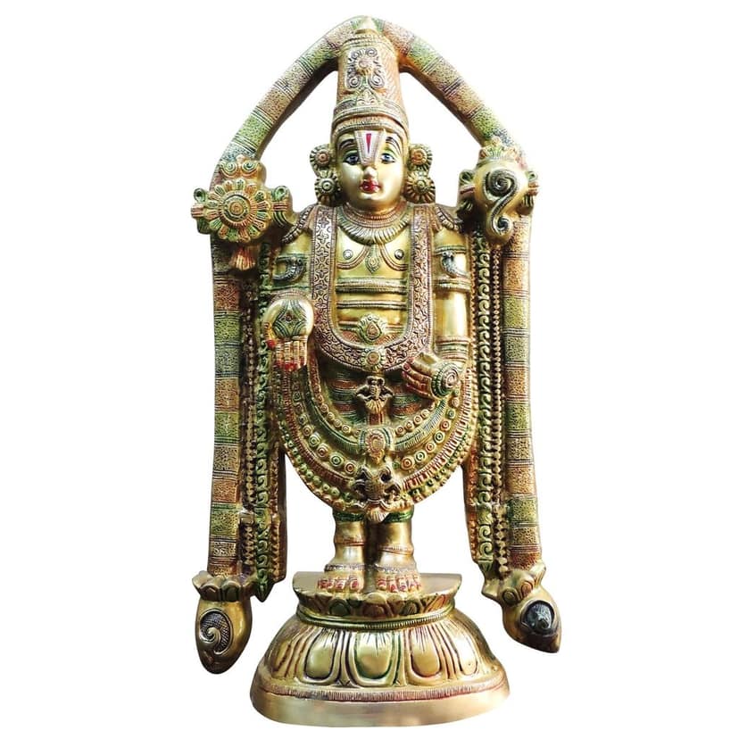 Religious Brass Tirupati Balaji Decorative Statue, Height : 23 Inch (BSMAS1495 A) view 2