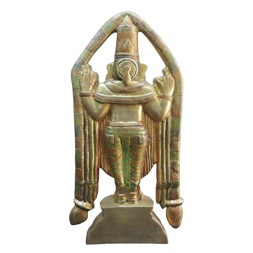 Religious Brass Tirupati Balaji Decorative Statue, Height : 23 Inch (BSMAS1495 A) view 3