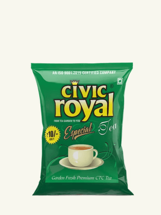 Civic Royal Especial Premium CTC Tea Pouch (₹10) Garden Fresh Blend | Daily Chai