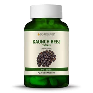 Bio Resurge Ayurvedic Medicine | Kaunch Beej (Mucuna pruriens) Herbal Supplement | Black Kaunch Seeds | 750mg (60 Tables)