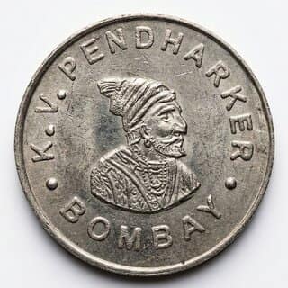 8 Anna - K.V. Pendharker, Bombay - India Pattern Fancy old Coin view 2