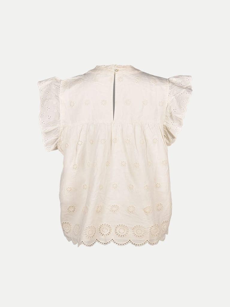 Women White Embroidery Blouse view 4