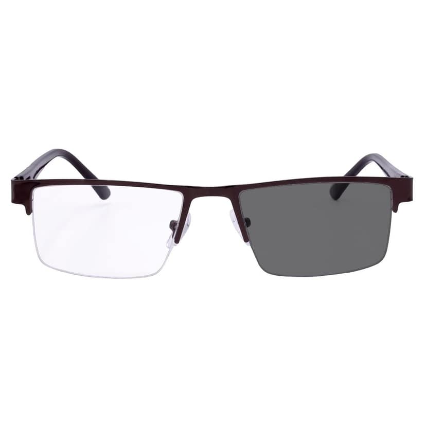 HRINKAR Half Rim Stylish Photochromic Glasses and Sunglasses for Men and Women � Perfect for Day & Night Wear! - HRPG01-BWN