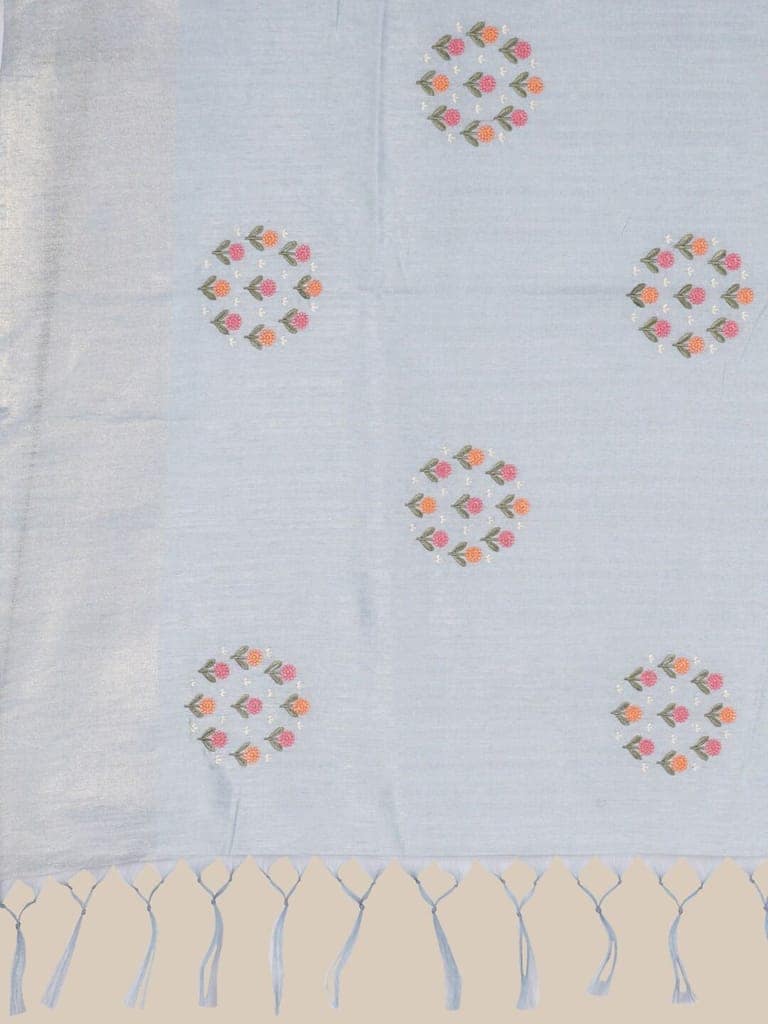 Blue Tussar Silk Saree With Woven Design view 4