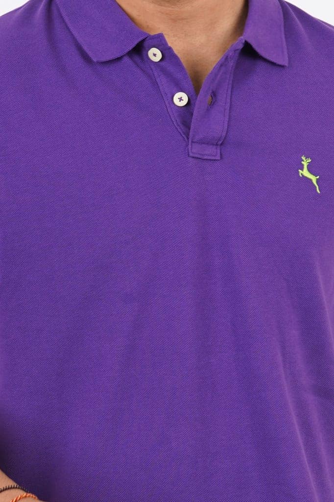 Men's Purple Embroidery PoloT-Shirt view 5