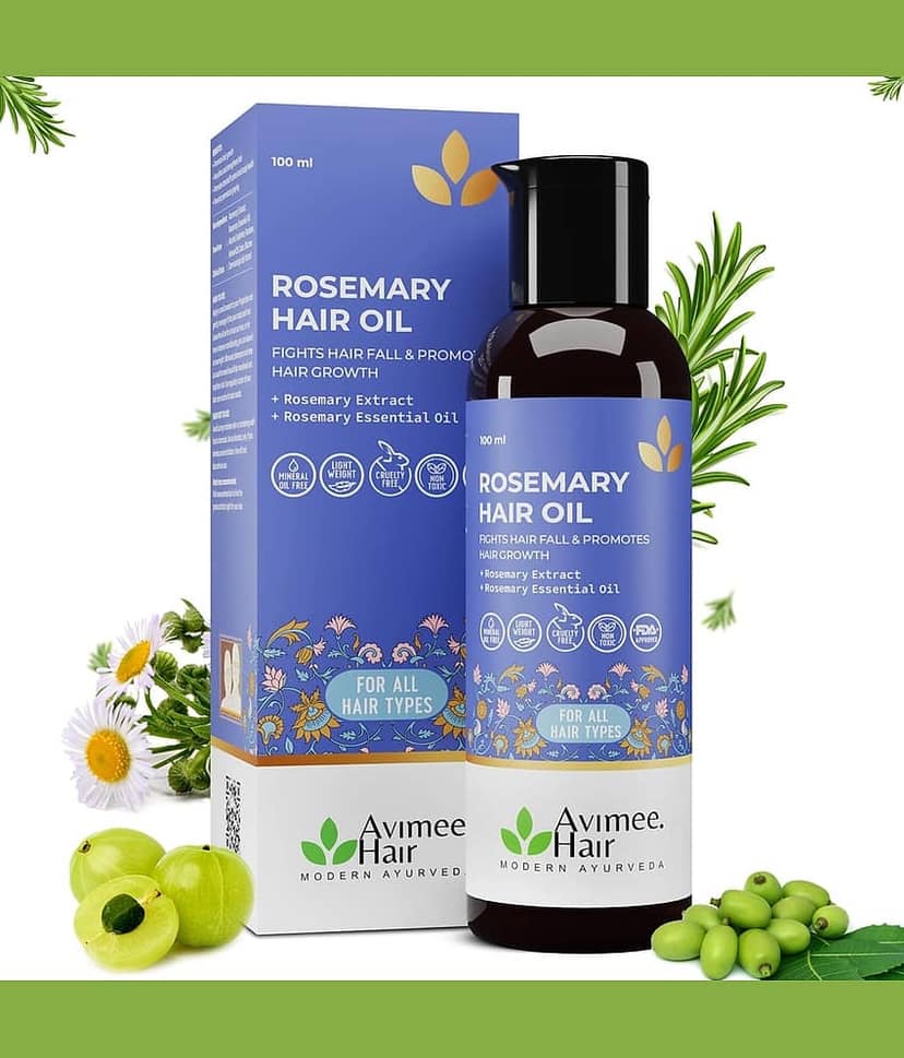 Avimee Herbal Rosemary Hair Oil, Strengthens Roots Prevents Dandruff Boosts Growth, 100 ml (Pack of 1) view 2
