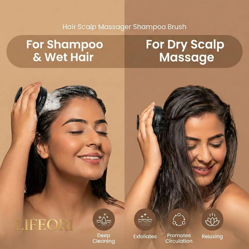 Lifeori Hair Care Kit with Scalp Massager & Wooden Neem Tail Comb for Hair Growth, Scalp Massage, Detangling & Daily Hair Care view 5