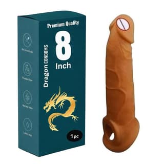Dragon Condome For Men 8-inch Durable Size Skin-Friendly Silicone Comfortable Fit – Single Piece | Ultra Soft | Long Lasted | Extra size