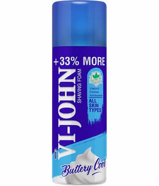 VI-JOHN All Skin Type Shaving Foam Enriched With Vitamin E,Tea Tree Oil 400g Pack of 1