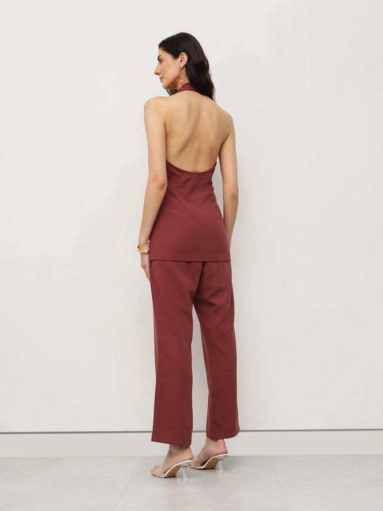 Rust Halter Blazer Co-ord Set view 5