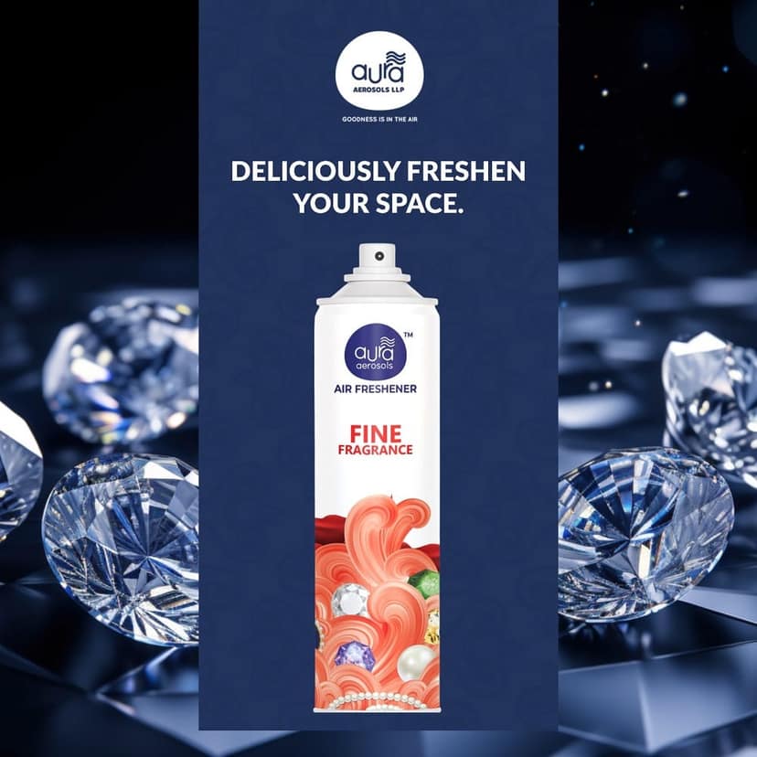 Aura Aerosols Air Freshener 300ml (Pack of 2) - Tube Rose & Blue Lady view 3