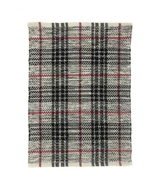 Hand Woven Recycled Cotton Rug, Black/White, Size 20'’x30'’. Machine Washable Pack of 2