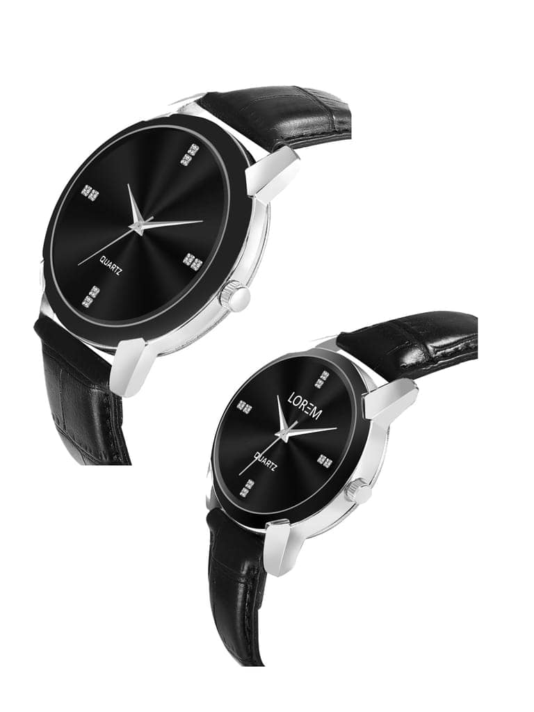 Black Stylish Dial Analog Watch for Lovely Couple LR96-LR343 view 4