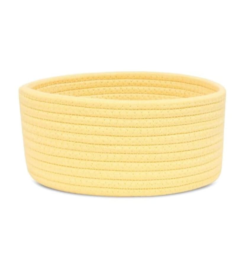 Generic Cotton 8x3 Inch Round 1 Pcs Bedside Organizer With Out Lid (Yellow)-PID66383 view 2