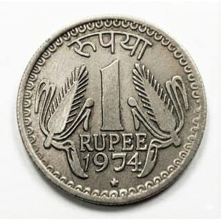 1 Rupee 1974 Star, India Fantasy Collecting Coin Silver Plated Ancient Edition