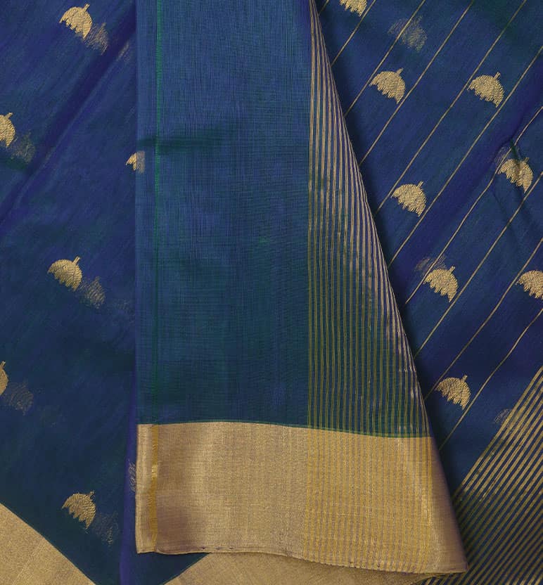Handloom Chanderi Silk By Cotton Saree view 6