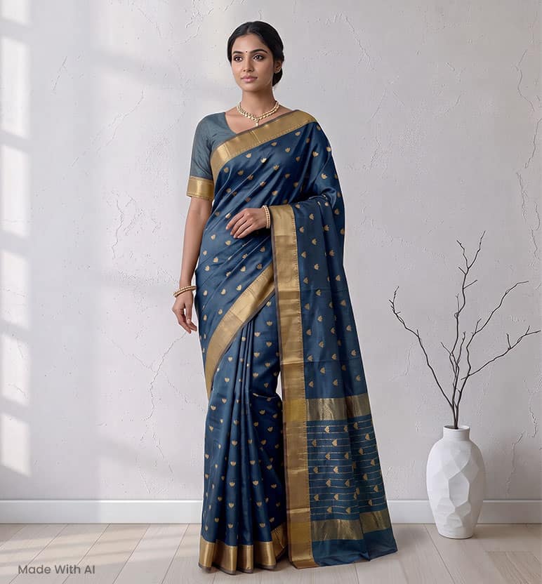 Handloom Chanderi Silk By Cotton Saree view 7