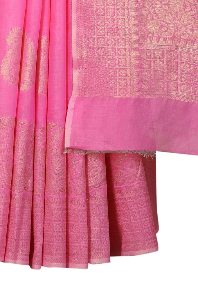 Silk Zone Women's Jamdani Cotton Woven Silk Saree with Blouse Piece view 2