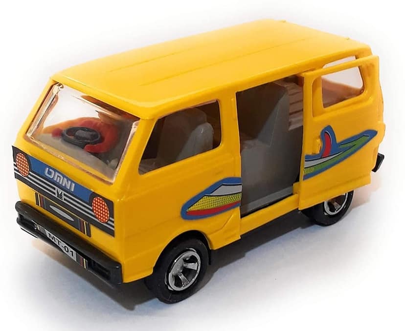 Mehtab Pull Back Maruti Ven Van Omni Car Toy Yellow view 2