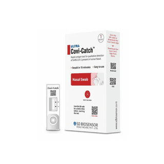 SD Biosensor Ultra Covi Catch Self Test Kit (Pre Filled Extraction Tube, Test Card, Sterile Nasal Swab, Biohazard Bag , Each 1 No)