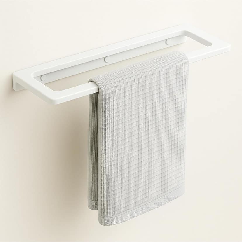 Ceramic Wall Mounted Towel Shelf White Quartz (RW-126)
