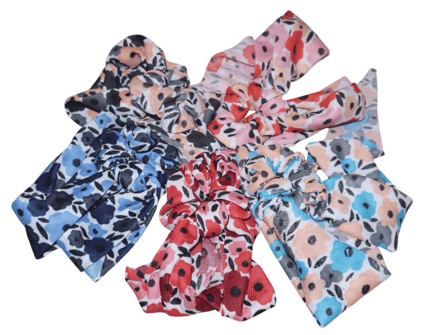 Floral Ribbon Scrunchies Set of 5 | Hair Accessories view 3