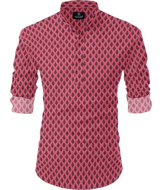 Nofilter Pink Cotton Blend Men's Regular Kurta ( Pack of 1 )