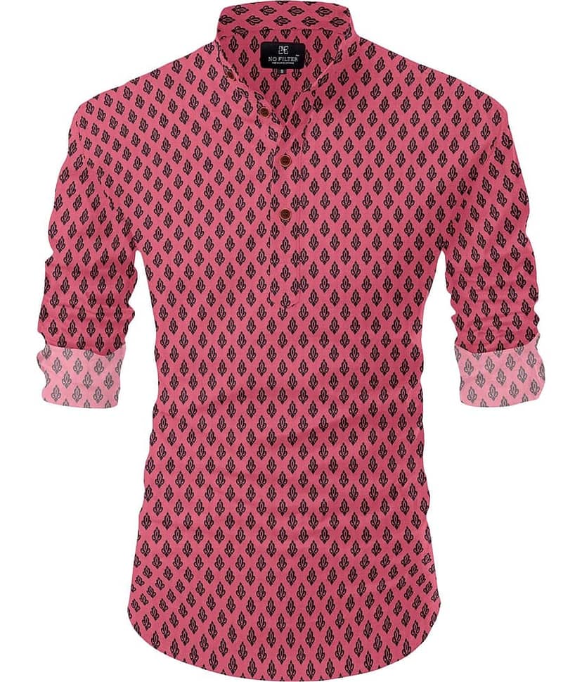 Nofilter Pink Cotton Blend Men's Regular Kurta ( Pack of 1 )