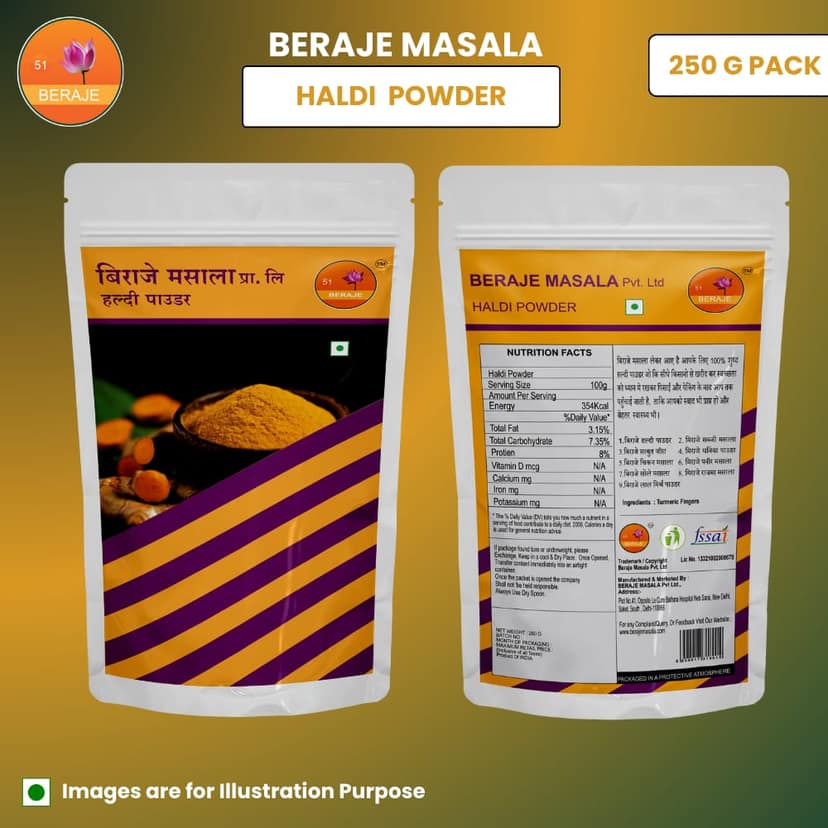 Beraje Masala Organic Turmeric Powder 100g, Haldi Powder view 3
