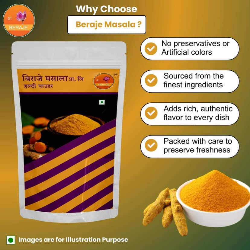 Beraje Masala Organic Turmeric Powder 100g, Haldi Powder view 4