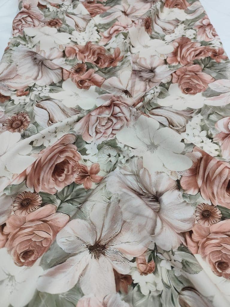 Floral Printed Poly Rayon Digital Printed Fabric 5 MTR For Women Dresses view 3