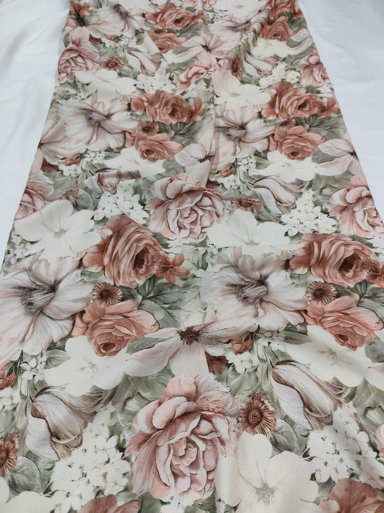 Floral Printed Poly Rayon Digital Printed Fabric 5 MTR For Women Dresses view 4
