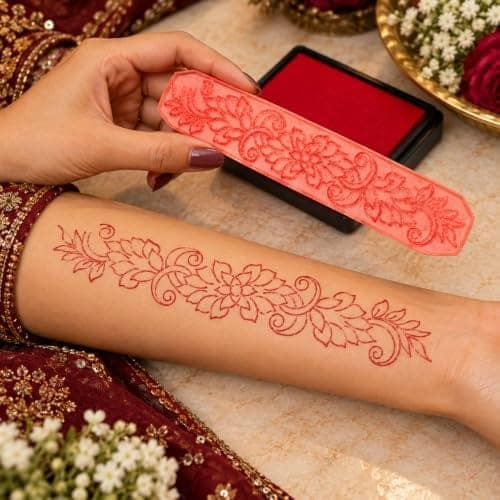 Floral Bail Mehndi Design Stamp Reusable Henna Design Tool view 3
