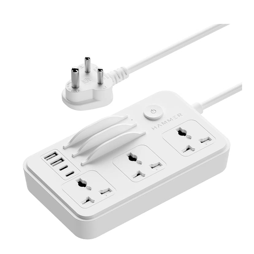 HAMMER Power Strip with 3 Socket Extension Board