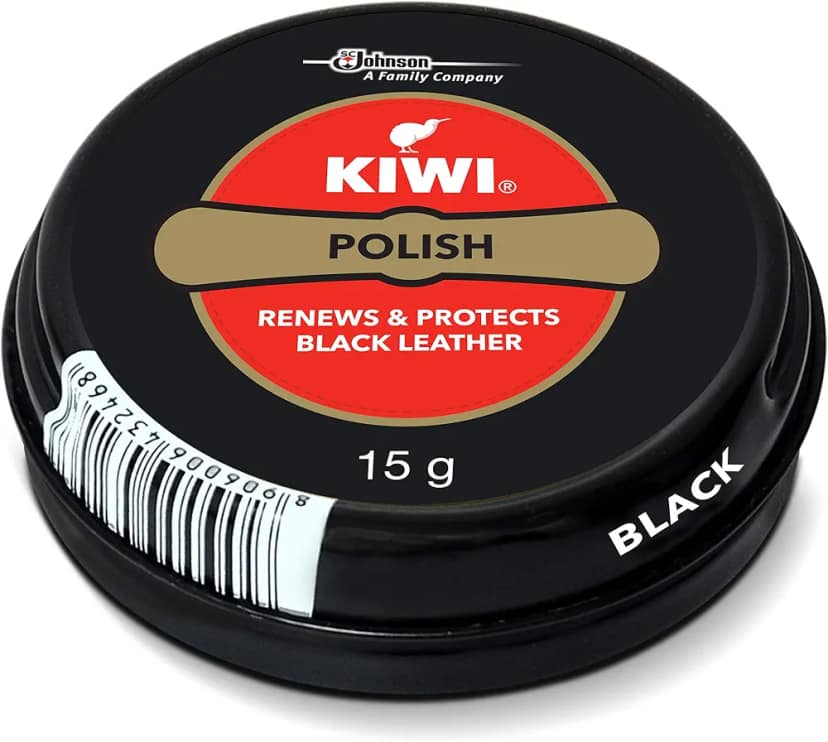 Kiwi Shoe Polish Paste - Black Leather, 15 g