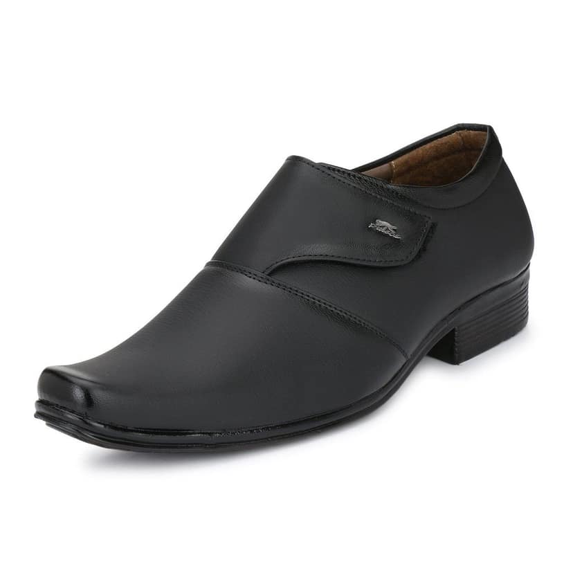Fashion World Men's Faux Leather Black Formal Shoes (1031)/ Best Office Shoes view 4