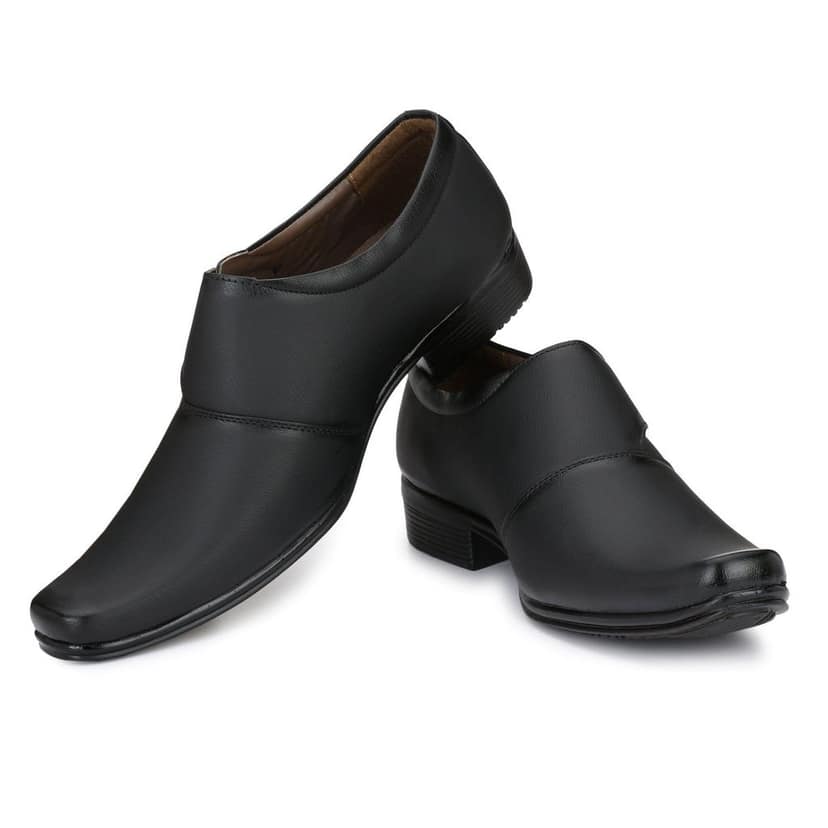 Fashion World Men's Faux Leather Black Formal Shoes (1031)/ Best Office Shoes view 6