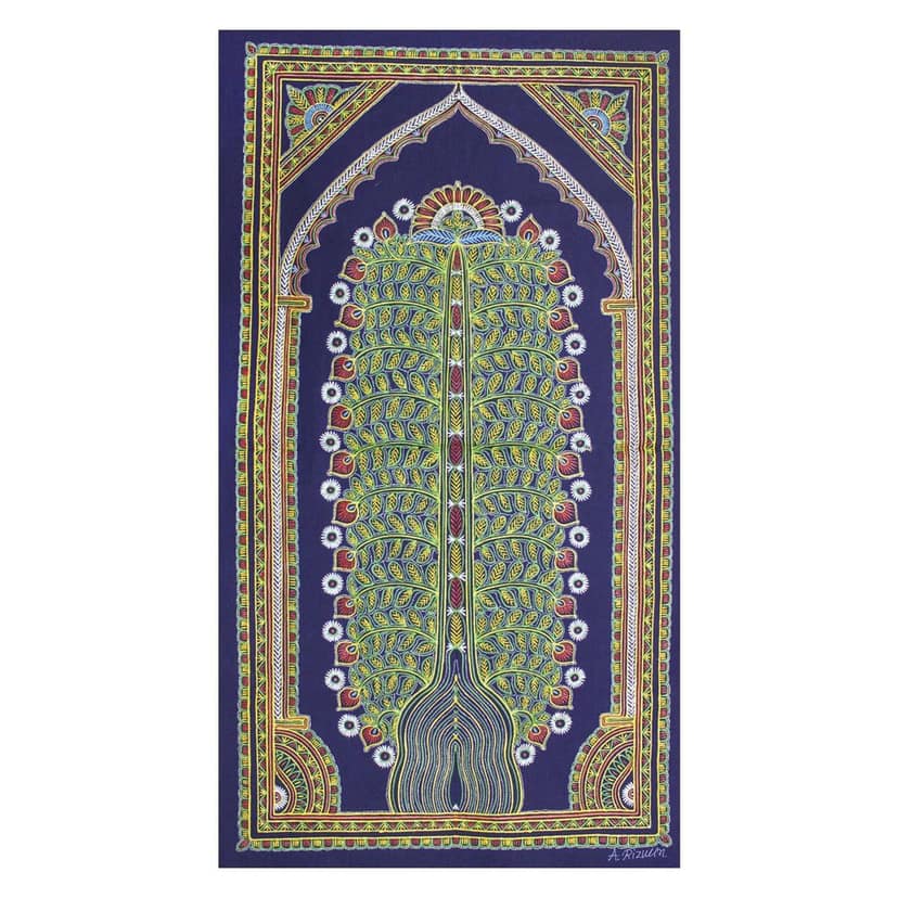 Garvi Gurjari (A Gujarat Govt Enterprise Handmade Rogan Painting - Navy Blue(GGCHRP05) view 2