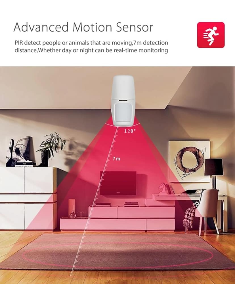 AUSHA Smart Door & Motion Alarm Security Kit | App Control, PIR Sensor, 85dB Siren view 8