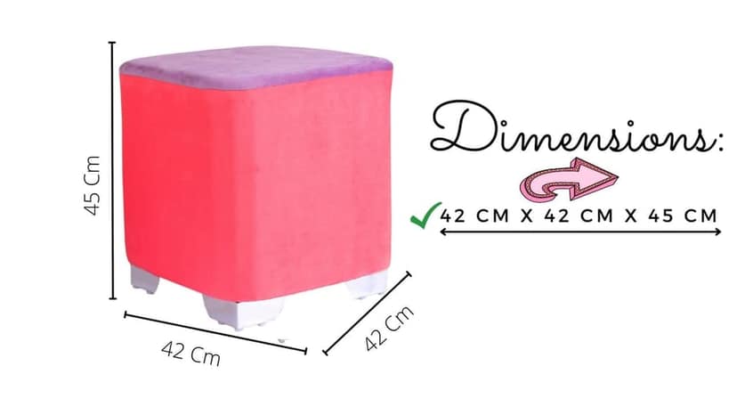 ShadowKart Sitting Stool Ottoman Pouffes for Living Room Sitting Bench Furniture Wooden Footrest Pouf Seat Puffy Foam Small Foot Stool for Office Home Decor, 16x16x18 Inch view 2