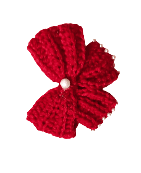 Handmade Crochet Bow Hair Clip view 3