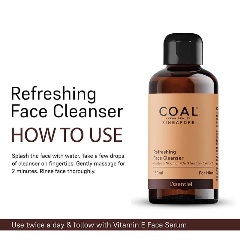 COAL Clean Beauty Refreshing Face Cleanser For Men | Saffron Extract, Niacinamide, Honey, Decyl Glucoside, Glycerin | Deep Cleanses Pores, Removes Oil & Dead Skin | All Skin Types view 3