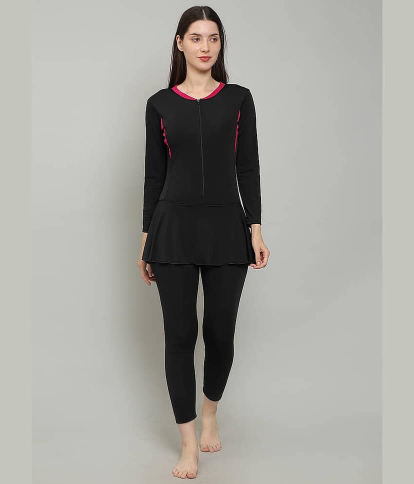 MEGASKA Black One Piece Swimming Costume