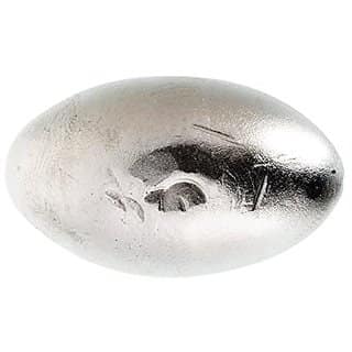 Kesar Zems Mercury Parad Bead (3 cm x 1.5 cm x 1.5 cm Silver)