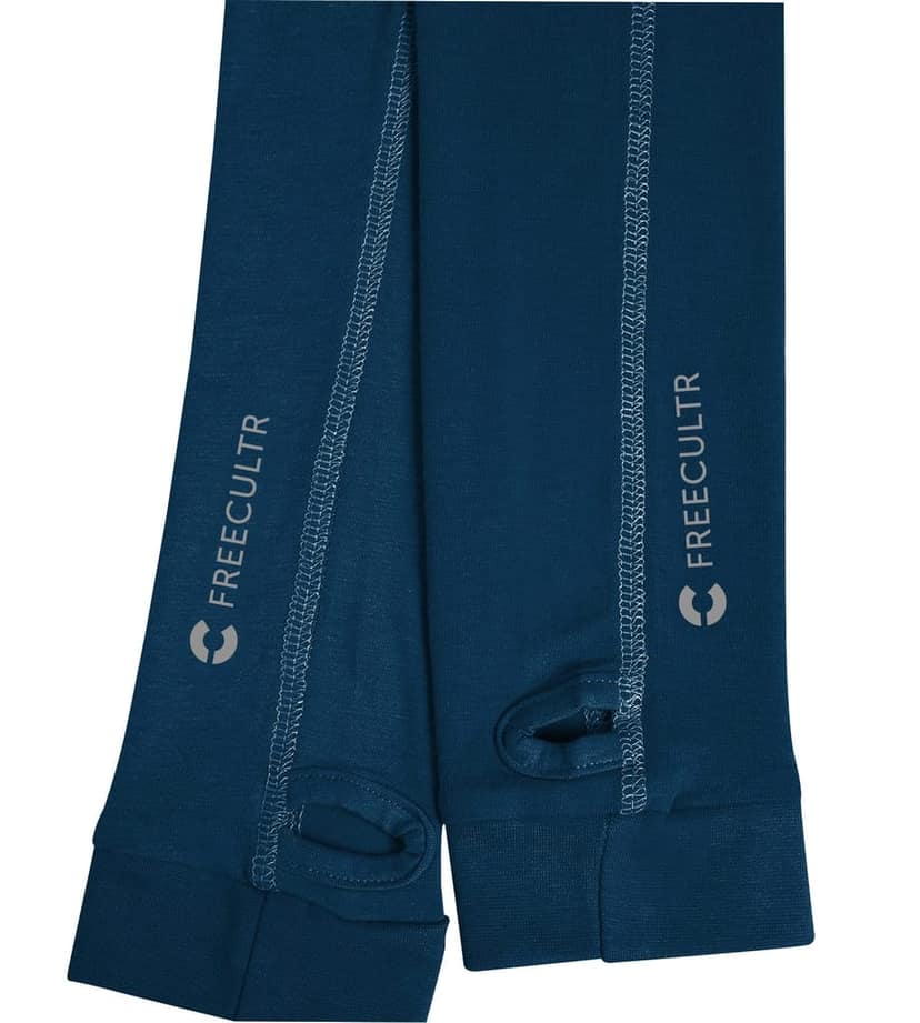 FREECULTR Unisex Breatheable Bamboo Cotton Antibacterial Arm Sleeves with in Built Glove (Sapphire Blue Pack 1) view 2