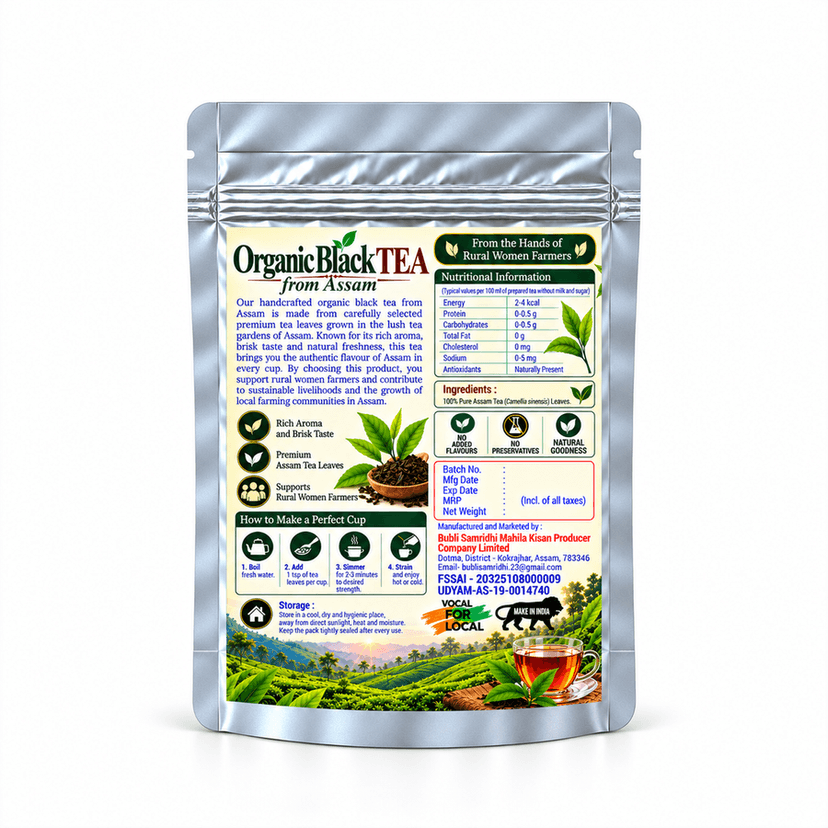 Black Tea | Organic Tea from Assam - 50 gm - One pouch view 4
