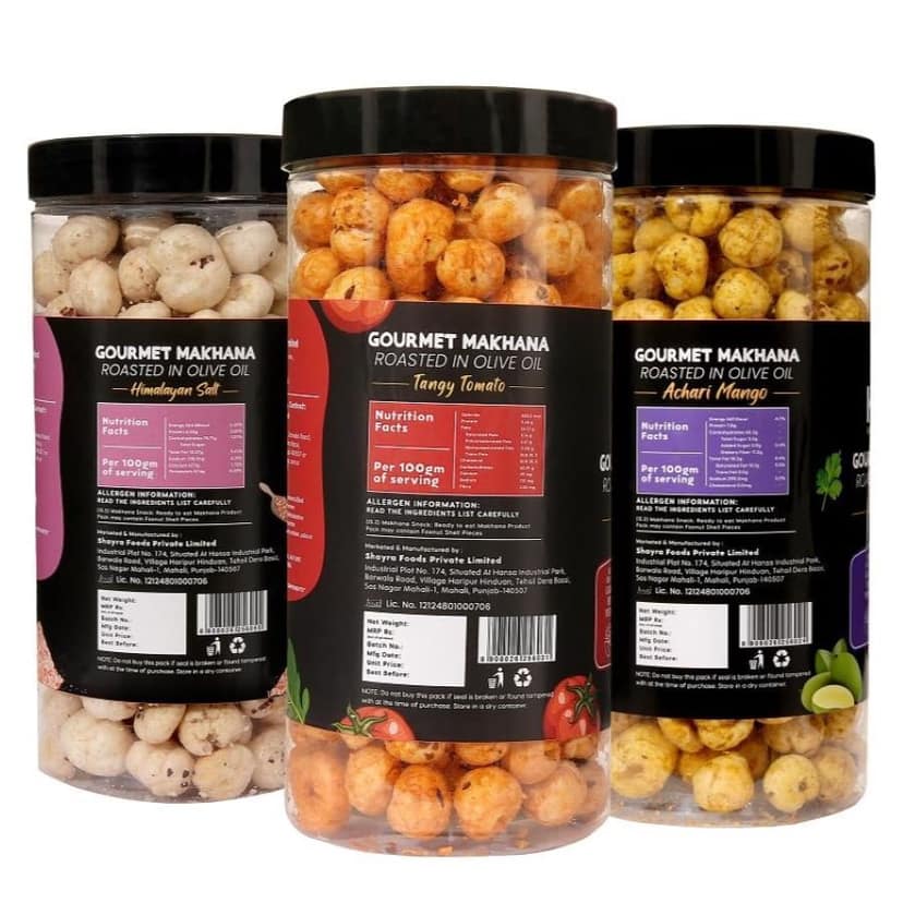 GOURMET MAKHANA Roasted in Olive Oil | Flavors Tangy Tomato, Himalayan Salt and Achari Mango | Combo Of 3, 65g Each. - 195 gm view 3