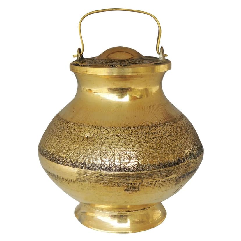 Brass Gangajali No. 5.5 ? Temple Water Pot for Rituals, Height : 5.2 Inch (ZMAS200 Q) view 2