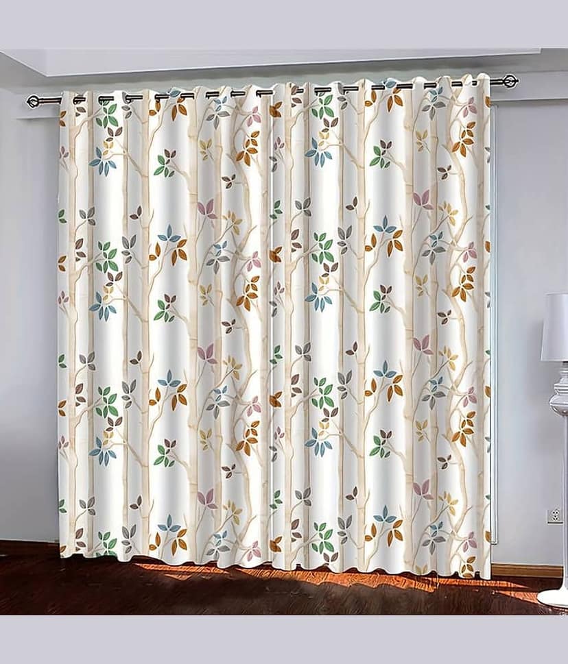 V21 decod Graphic Room Darkening Eyelet Curtain 9 ft ( Pack of 1 ) - White