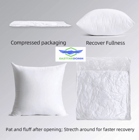 EASTTARDOMM Polyester Fibre Solid Sleeping Pillow Pack of 2 | White | Size – 16 x 26 Inches | view 2